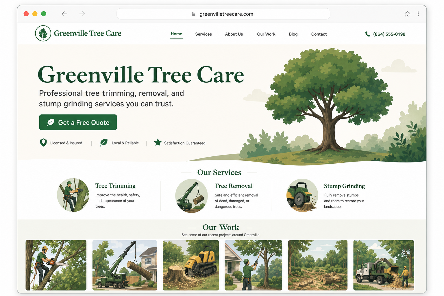Example website built by LocalSiteHero for a tree service company